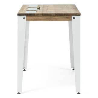 Mesa Lunds Sostenible con 3 Compartimentos Ocultos Blanco Efecto Vintage 