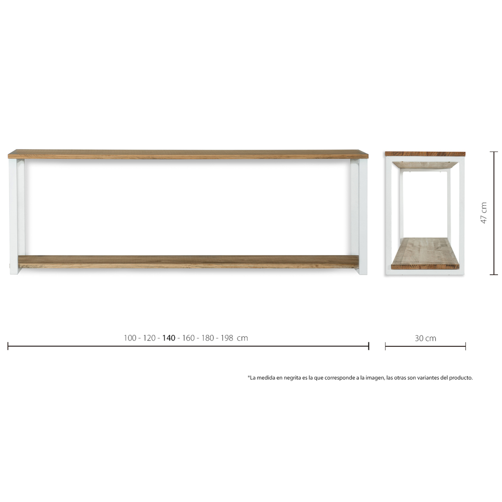Estantería Sostenible Colgante Blanca 2 Estantes iCub 