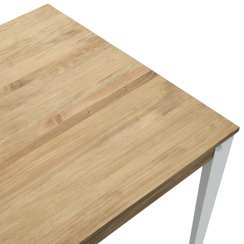 Mesa Comedor Lunds Industrial ECO Patas Blancas Tablero Efecto Vintage 