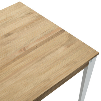 Mesa Comedor Lunds Industrial ECO Patas Blancas Tablero Efecto Vintage 