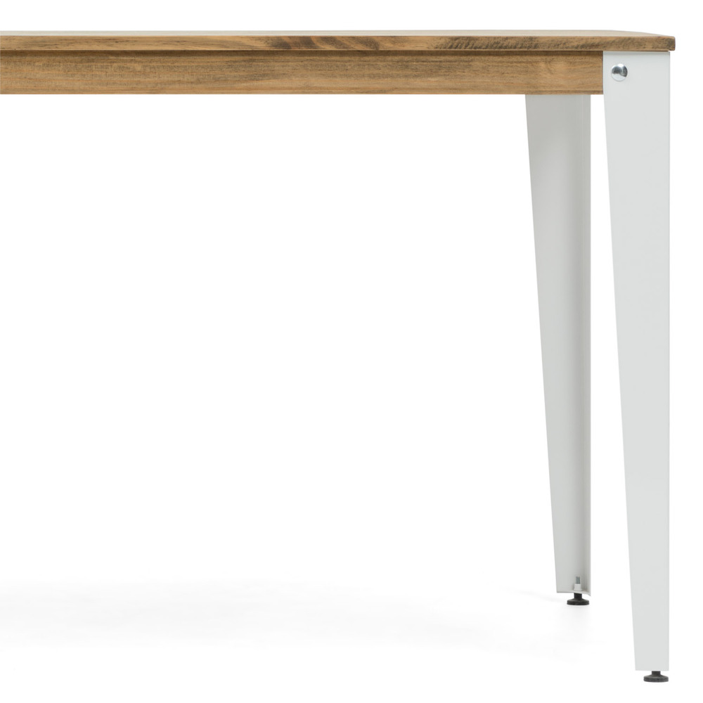 Mesa Comedor Lunds Industrial ECO Patas Blancas Tablero Efecto Vintage 