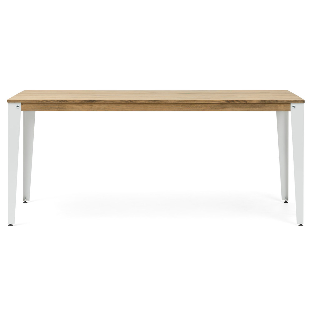 Mesa Comedor Lunds Industrial ECO Patas Blancas Tablero Efecto Vintage 