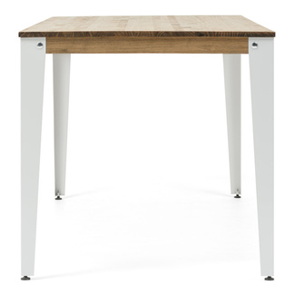 Mesa Comedor Lunds Industrial ECO Patas Blancas Tablero Efecto Vintage 