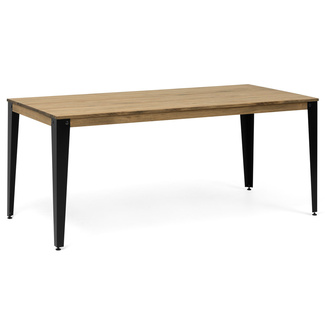 Mesa Comedor Lunds ECO Industrial Patas Negras Tablero Efecto Vintage  