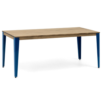 Mesa Comedor Lunds ECO Industrial Patas Azules Tablero Efecto Vintage  