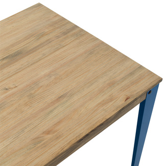 Mesa Comedor Lunds ECO Industrial Patas Azules Tablero Efecto Vintage  