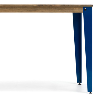 Mesa Comedor Lunds ECO Industrial Patas Azules Tablero Efecto Vintage  