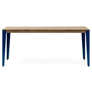 Mesa Comedor Lunds ECO Industrial Patas Azules Tablero Efecto Vintage  