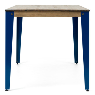 Mesa Comedor Lunds ECO Industrial Patas Azules Tablero Efecto Vintage  