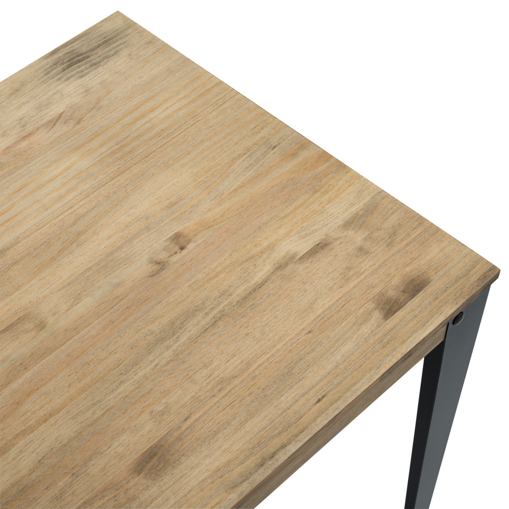 Mesa Lunds Cuadrada Industrial ECO Patas Negras Tablero Efecto Vintage 