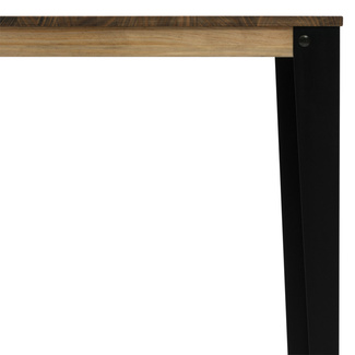 Mesa Lunds Cuadrada Industrial ECO Patas Negras Tablero Efecto Vintage 