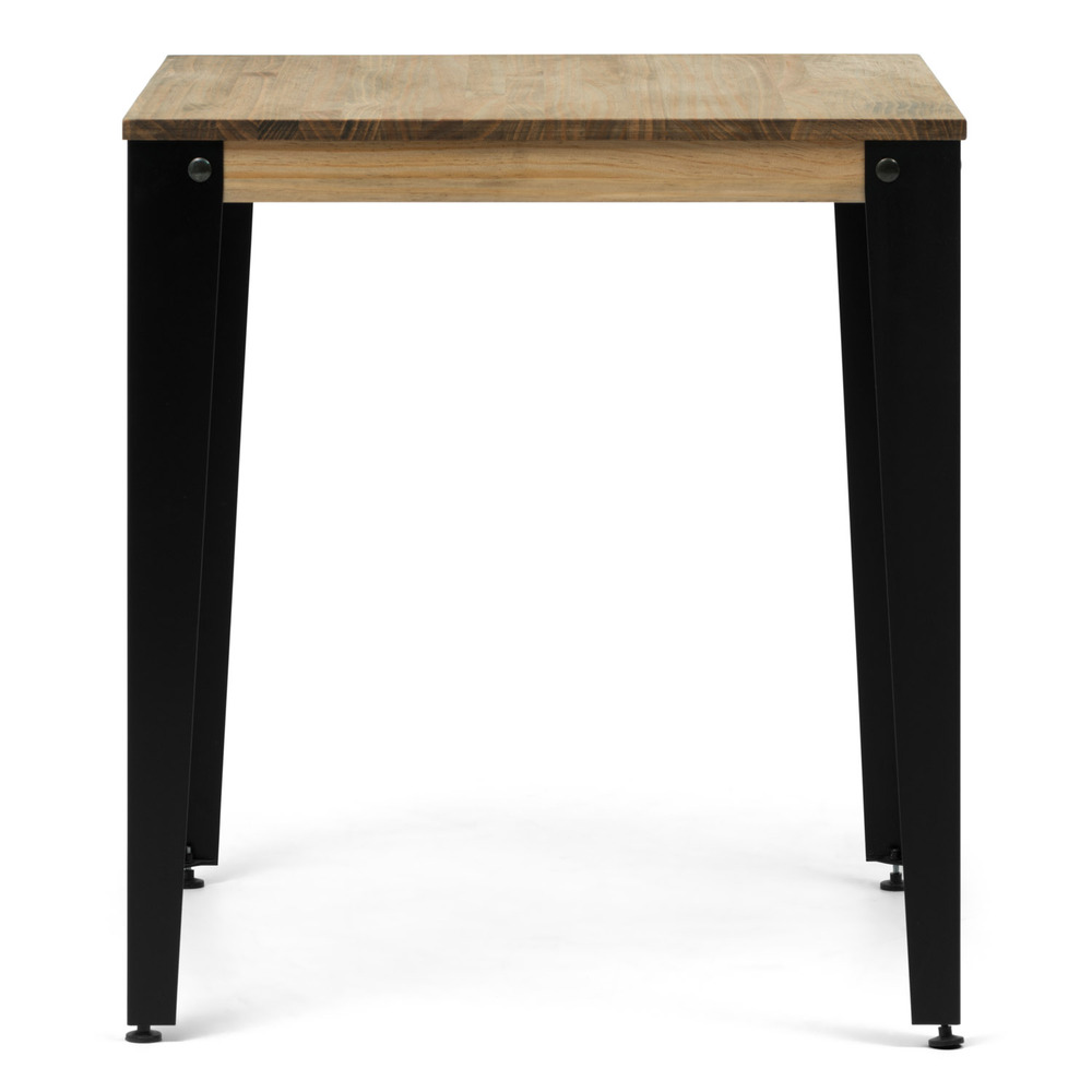 Mesa Lunds Cuadrada Industrial ECO Patas Negras Tablero Efecto Vintage 