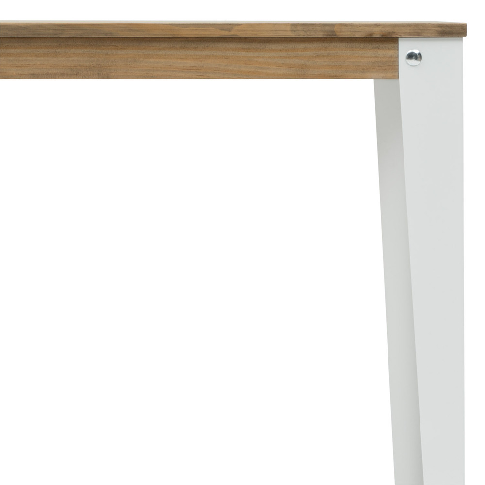 Mesa Lunds Cuadrada Industrial ECO Patas Blancas Tablero Efecto Vintage 