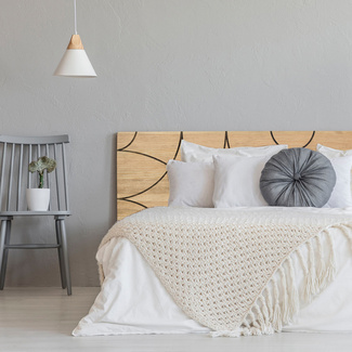 Cabecero Cama Círculos ECO de Madera de Pino Efecto Vintage 60x160 cm 
