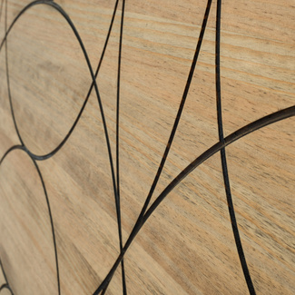 Cabecero Cama Círculos ECO de Madera de Pino Efecto Vintage 60x160 cm 