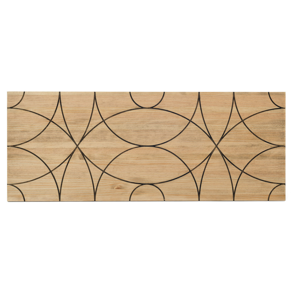 Cabecero Cama Círculos ECO de Madera de Pino Efecto Vintage 60x160 cm 
