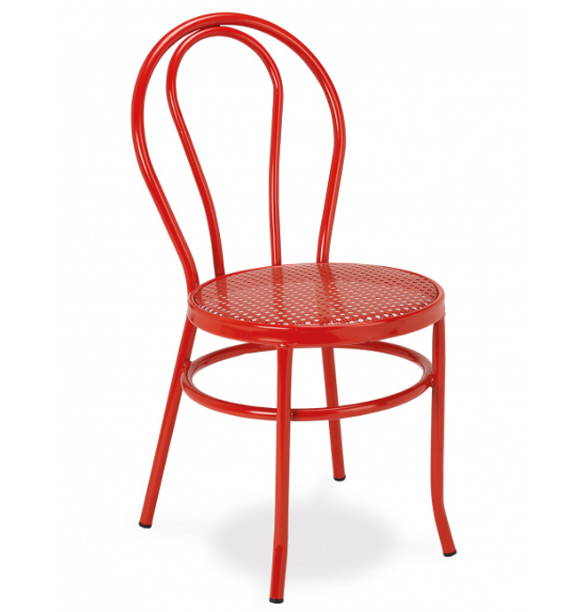 Silla Apilable Asiento en Rejilla Metálica Modelo 105