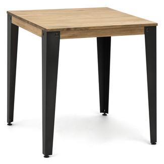 Mesa Lunds Cuadrada Industrial ECO Patas Fumé Tablero Efecto Vintage