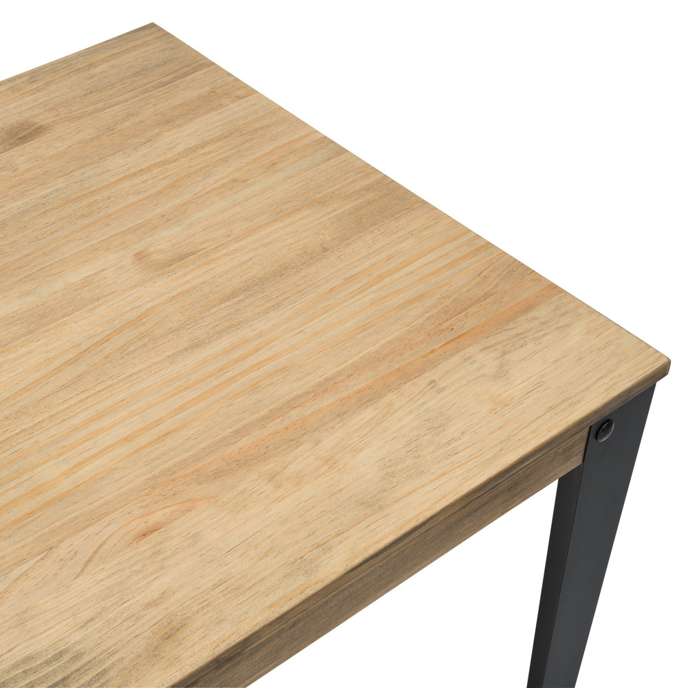 Mesa Lunds Cuadrada Industrial ECO Patas Fumé Tablero Efecto Vintage