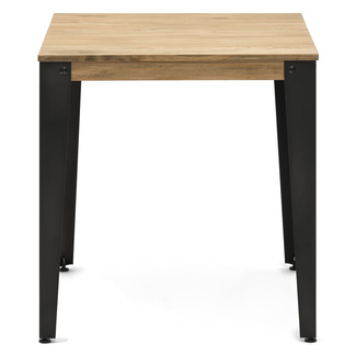 Mesa Lunds Cuadrada Industrial ECO Patas Fumé Tablero Efecto Vintage