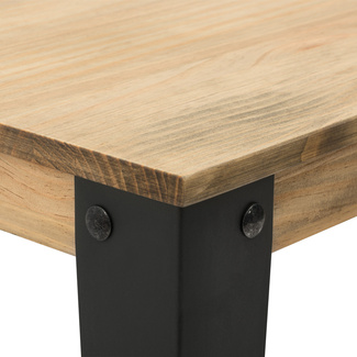 Mesa Lunds Cuadrada Industrial ECO Patas Fumé Tablero Efecto Vintage