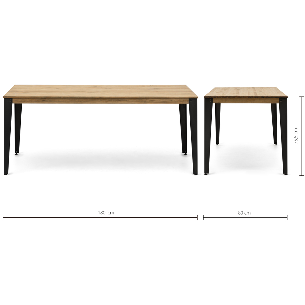 Mesa Lunds Industrial ECO Patas Fumé Tablero Efecto Vintage