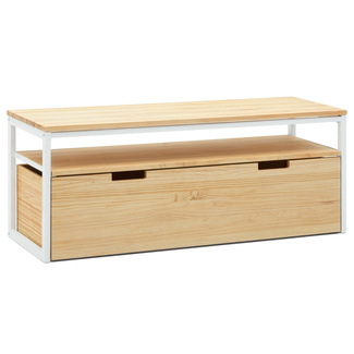 Mueble de TV Sostenible iCub Three Natural con Estante y Cajón Extraíble Doble