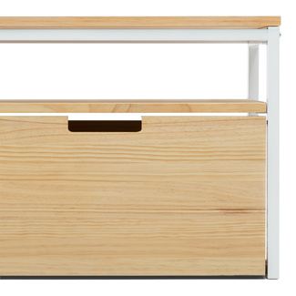 Mueble de TV Sostenible iCub Three Natural con Estante y Cajón Extraíble Doble