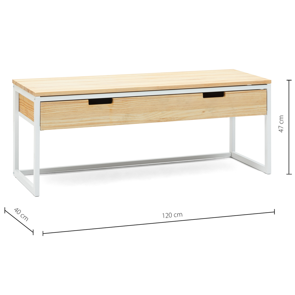 Mueble Televisión Sostenible iCub Three Natural con Cajón Superior Doble 