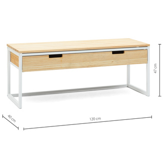 Mueble Televisión Sostenible iCub Three Natural con Cajón Superior Doble 