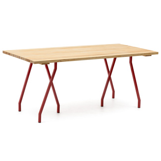 Mesa Caballete Industrial ECO Tablero de Listones Natural 