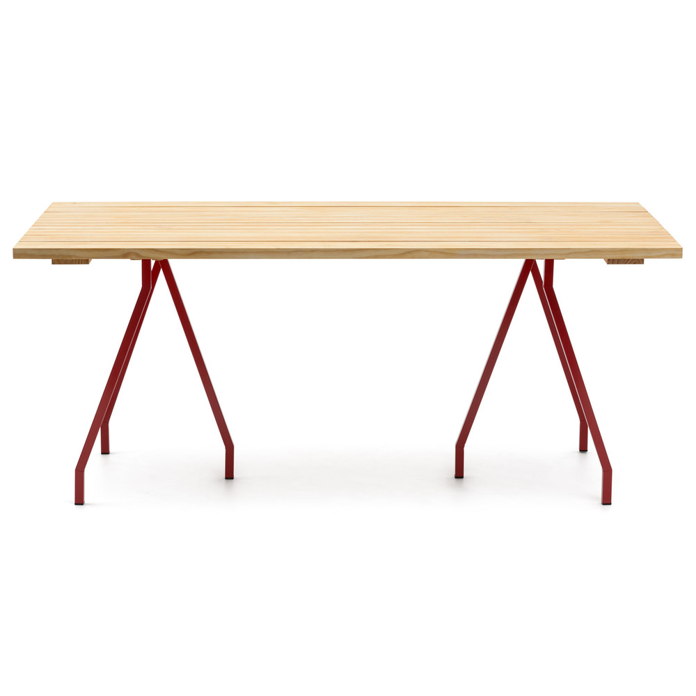 Mesa Caballete Industrial ECO Tablero de Listones Natural 