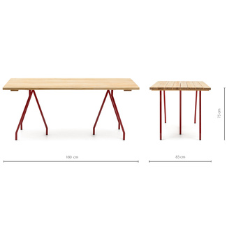 Mesa Caballete Industrial ECO Tablero de Listones Natural 