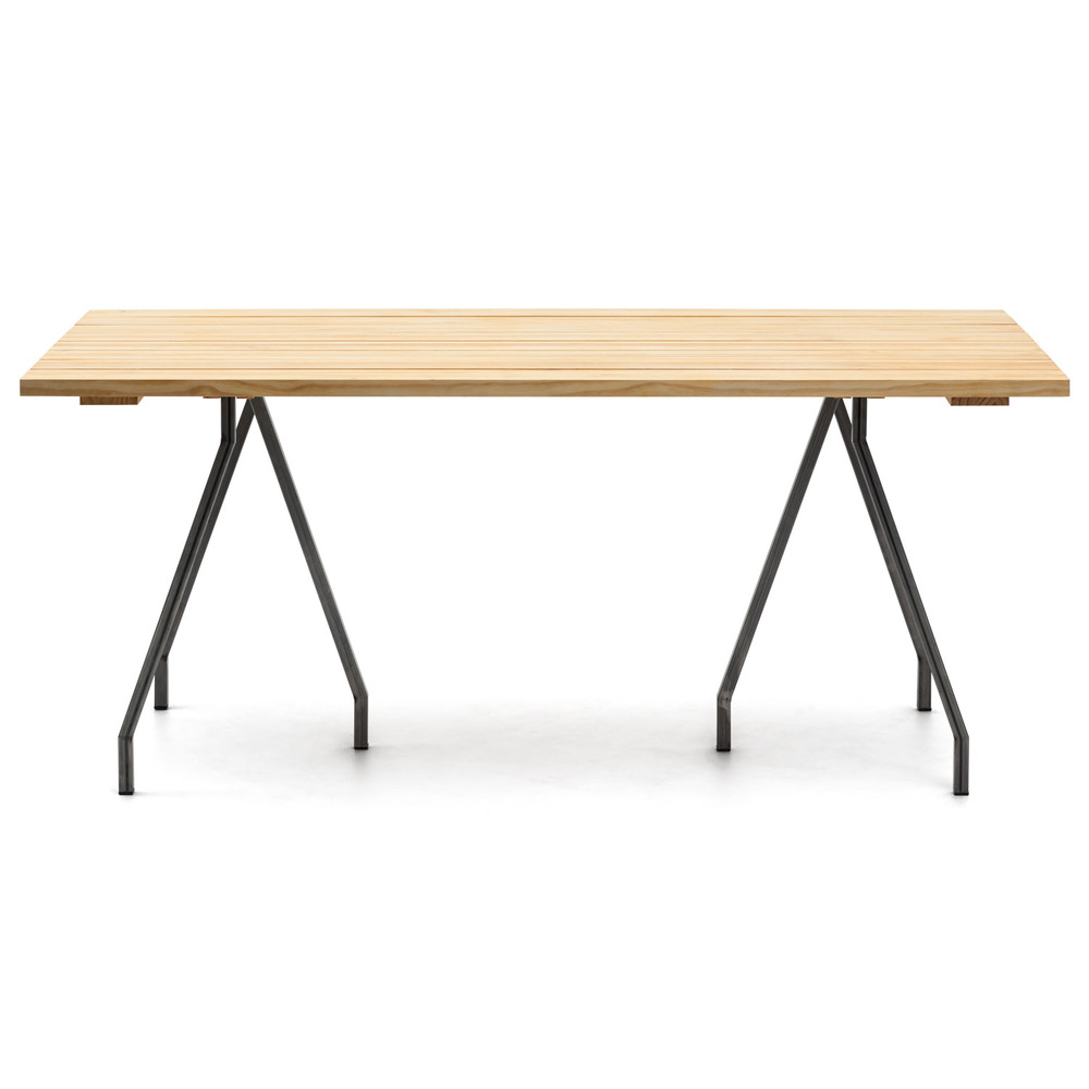 Mesa Caballete Industrial ECO Tablero de Listones Natural 