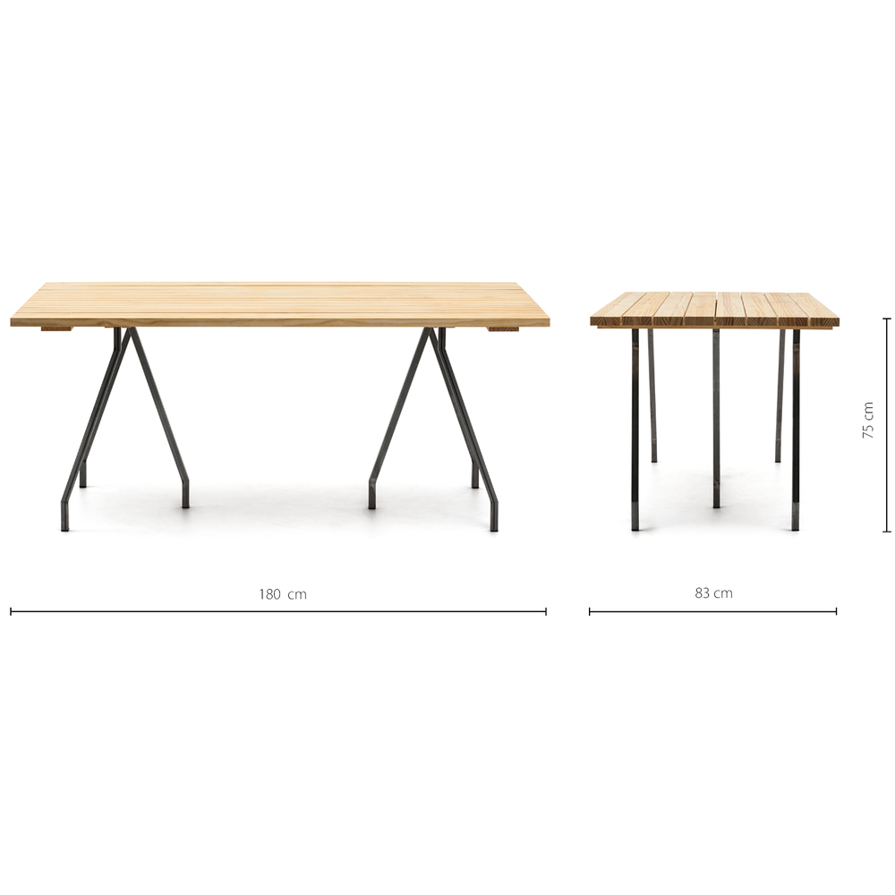 Mesa Caballete Industrial ECO Tablero de Listones Natural 