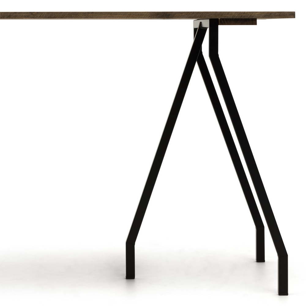 Mesa Caballete Industrial Tablero Listones Efecto Vintage ECO Patas Lacadas