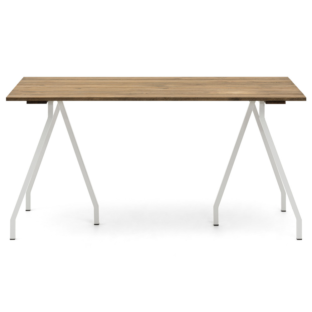Mesa Caballete Industrial Tablero Listones Efecto Vintage ECO Patas Lacadas