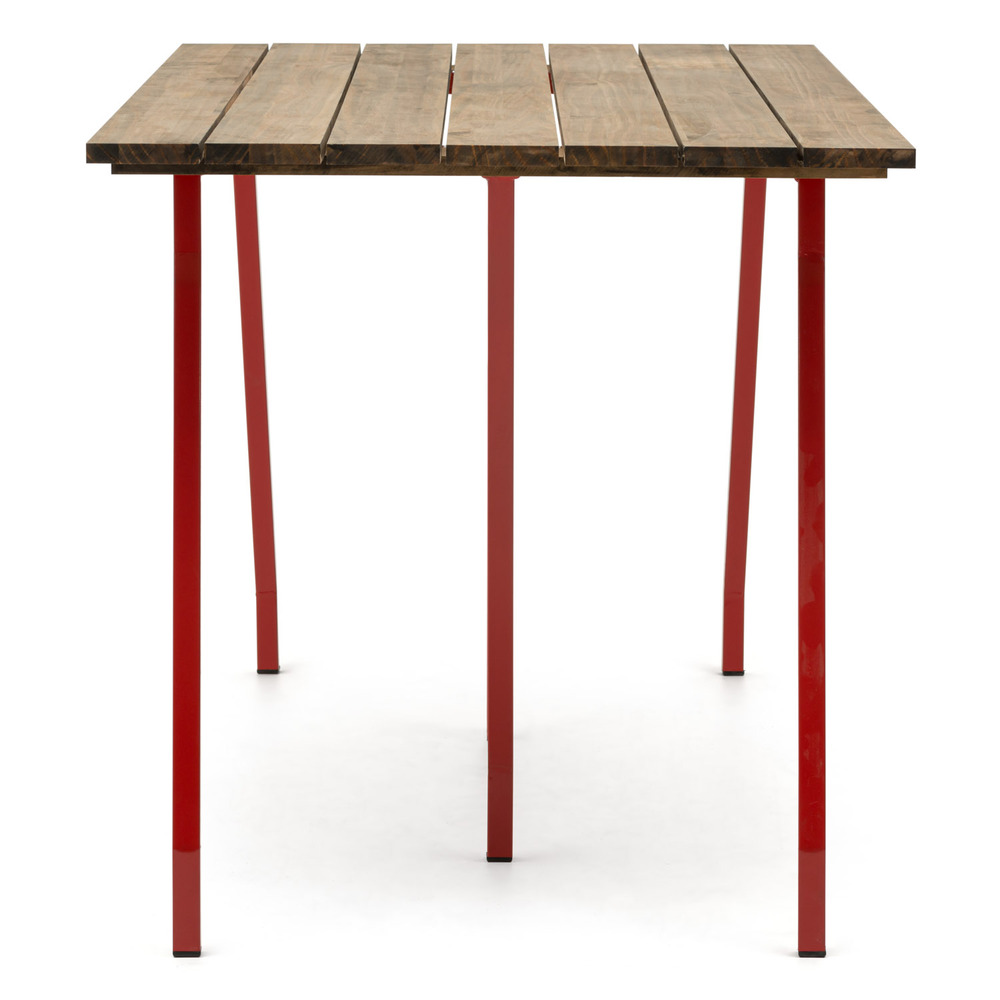 Mesa Caballete Industrial Tablero Listones Efecto Vintage ECO Patas Lacadas