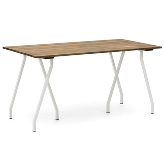 Mesa Caballete Industrial ECO Tablero en Listones Efecto Vintage Patas Lacadas