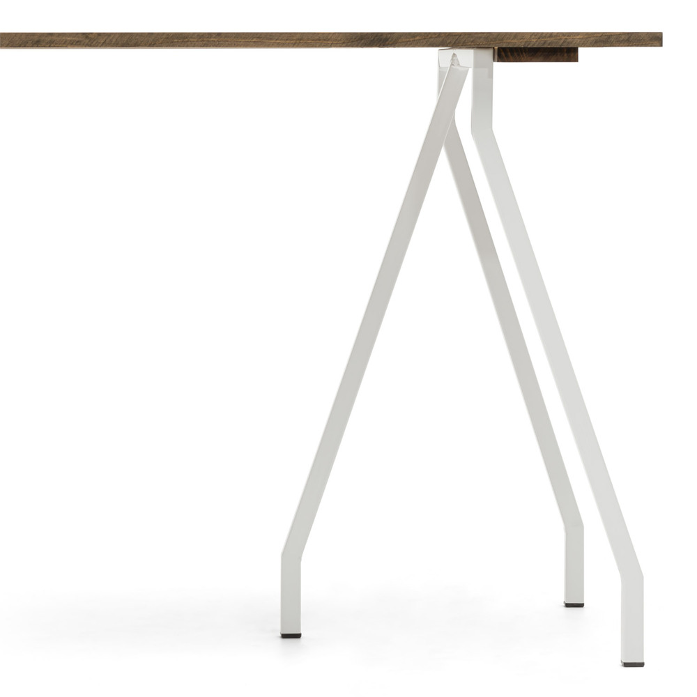 Mesa Caballete Estilo Industrial ECO Tablero en Listones Efecto Vintage Patas de Acero