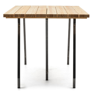 Mesa Caballete ECO Industrial Tablero en Listones Natural Patas Lacadas