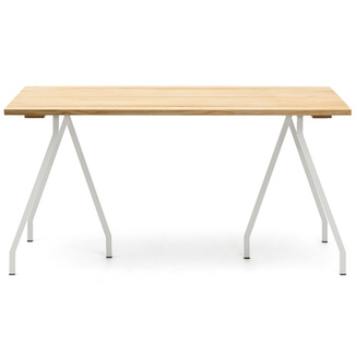 Mesa Caballete ECO Industrial Tablero en Listones Natural Patas Lacadas