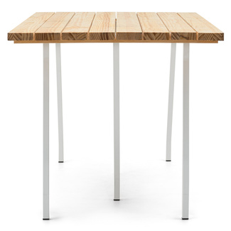Mesa Caballete ECO Industrial Tablero en Listones Natural Patas Lacadas