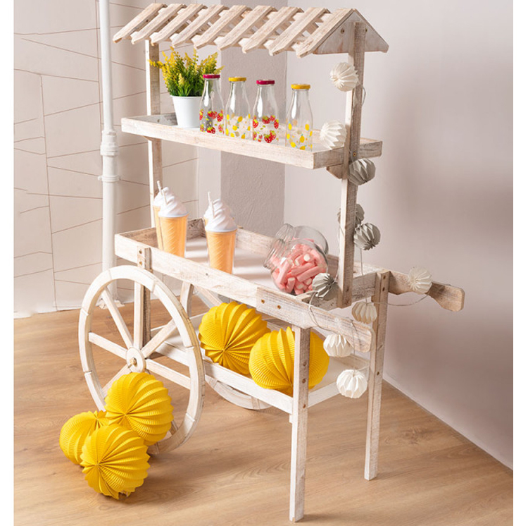Carrito Expositor Candy Bar Dins Madera Envejecida 