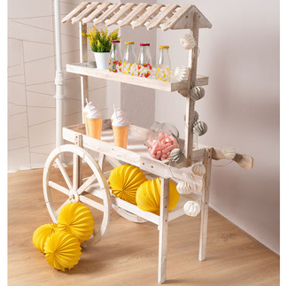 Carrito Expositor Candy Bar Dins Madera Envejecida 