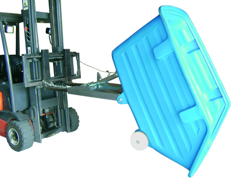 Contenedor Basculante de PVC 750 litros Tipo Volquete con Ruedas de Nylon