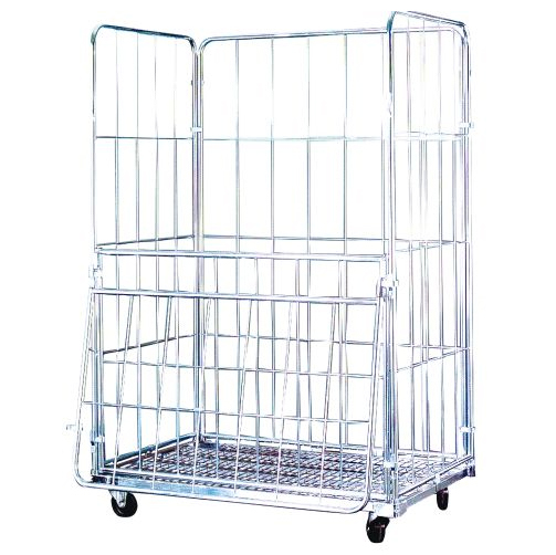 Cestón Industrial Frontal Abatible y Ruedas Giratorias de Nylon 