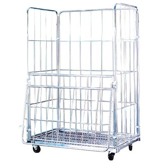 Cestón Industrial Frontal Abatible y Ruedas Giratorias de Nylon 