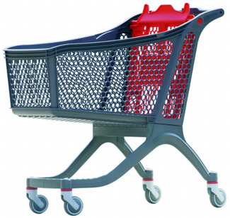 Carro Supermercado de PVC 165 litros Ruedas Giratorias