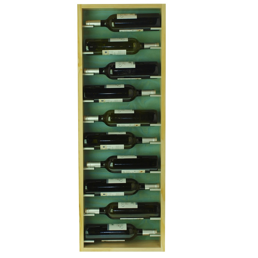 Botellero de Pared Modular 10 Botellas en Madera de Pino 